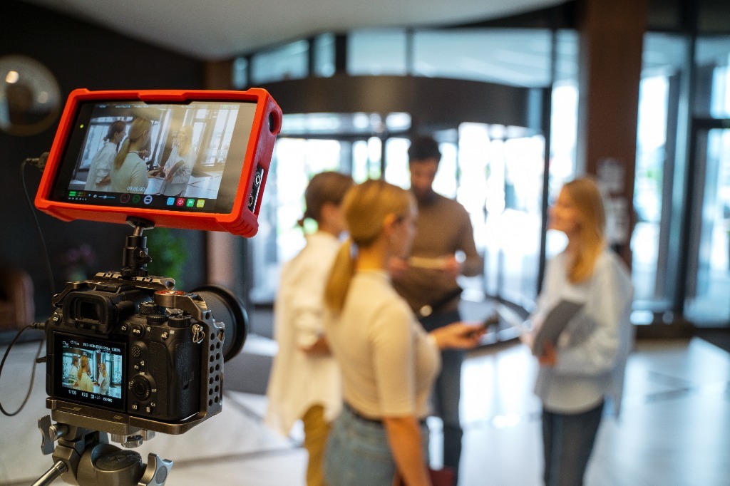 Plateau de tournage en entreprise d'un film corporate à Casablanca par l'agence SmartFilms Prod